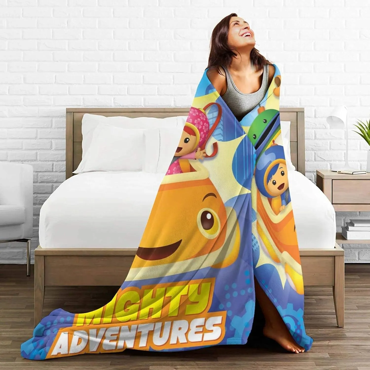Throw Blanket Team Anime Umizoomi Soft Flannel Blankets for Children Adult All Season Air Conditioning Blanket for Bed Living Room Sofa 60"x50"