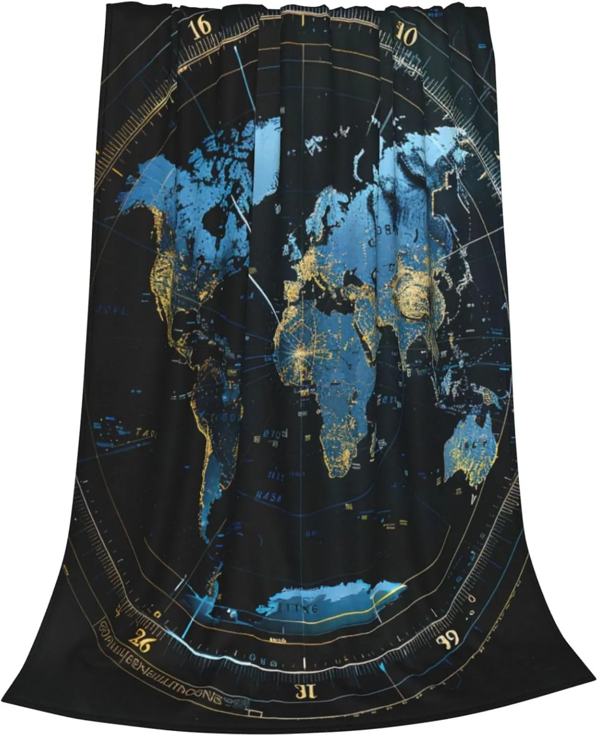 Time Zone Map Print Versatile Portable and Lightweight Bed Blanket,for Bedding and Travel Air Conditioning Blanket