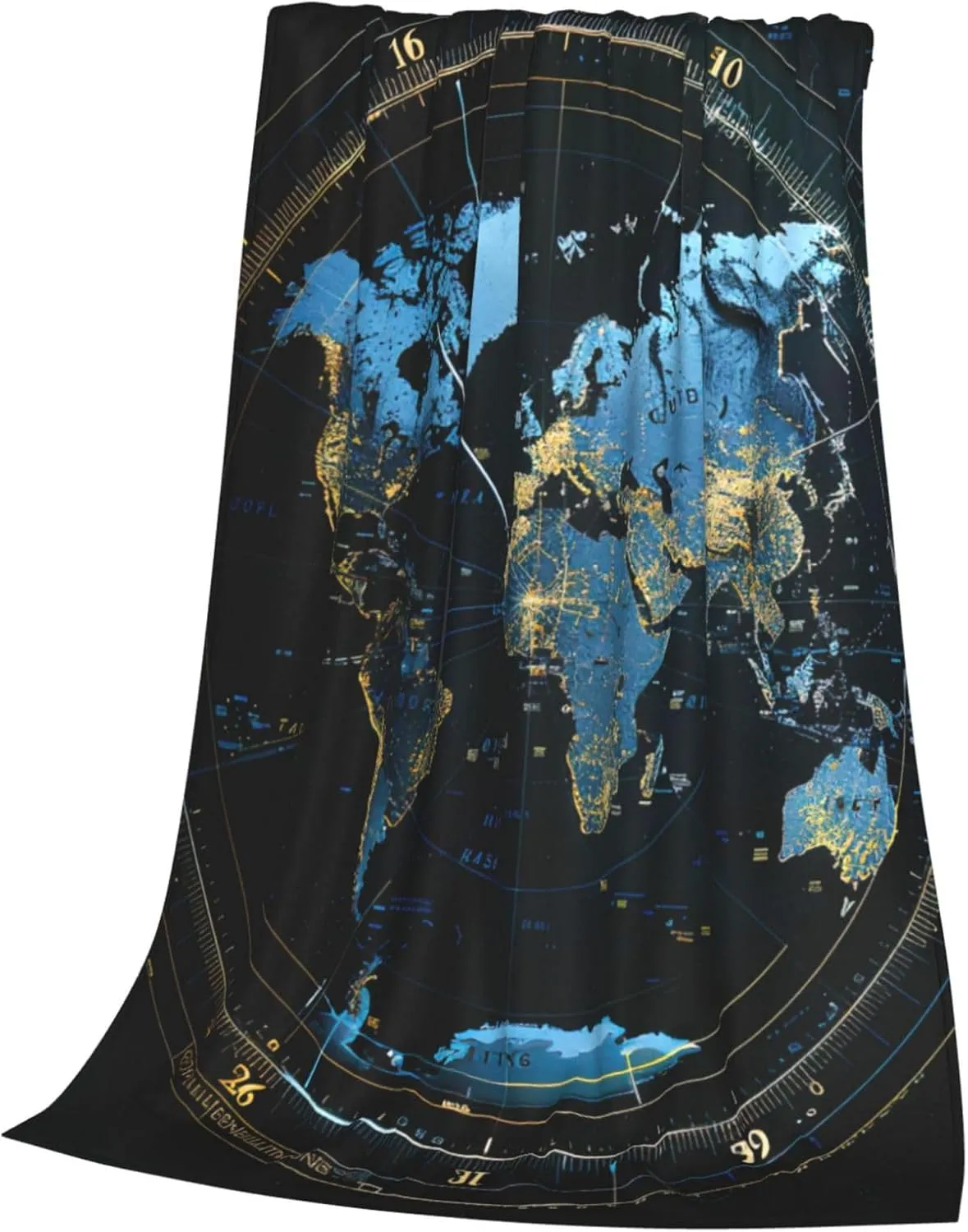 Time Zone Map Print Versatile Portable and Lightweight Bed Blanket,for Bedding and Travel Air Conditioning Blanket