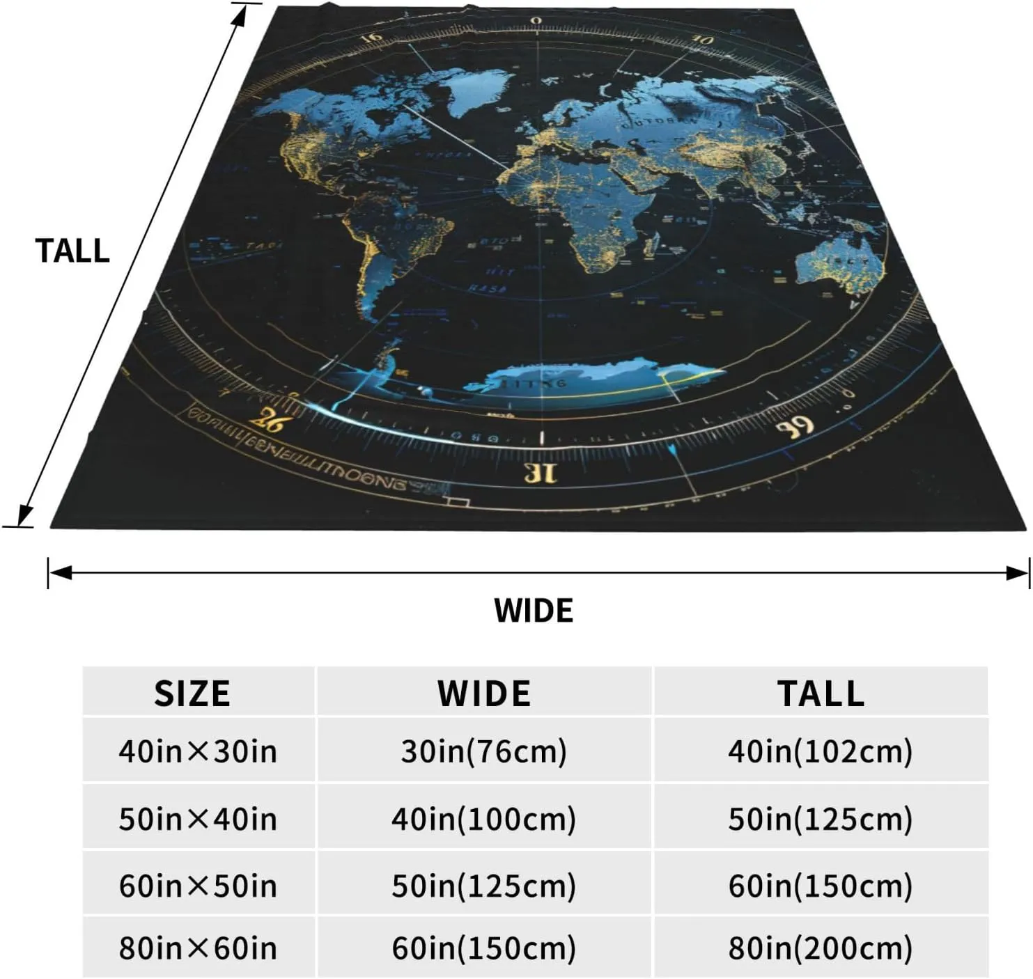 Time Zone Map Print Versatile Portable and Lightweight Bed Blanket,for Bedding and Travel Air Conditioning Blanket