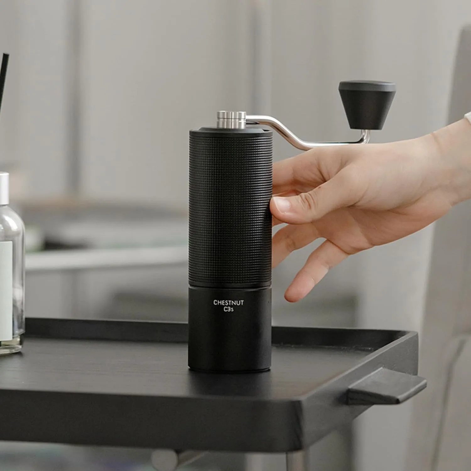 TIMEMORE Chestnut C3S Manual Coffee Grinder, Stainless Steel S2C Conical Burr Coffee Grinder, Hand Coffee Grinder, Adjustable Grind Setting for Travel/Camping/Home, Black
