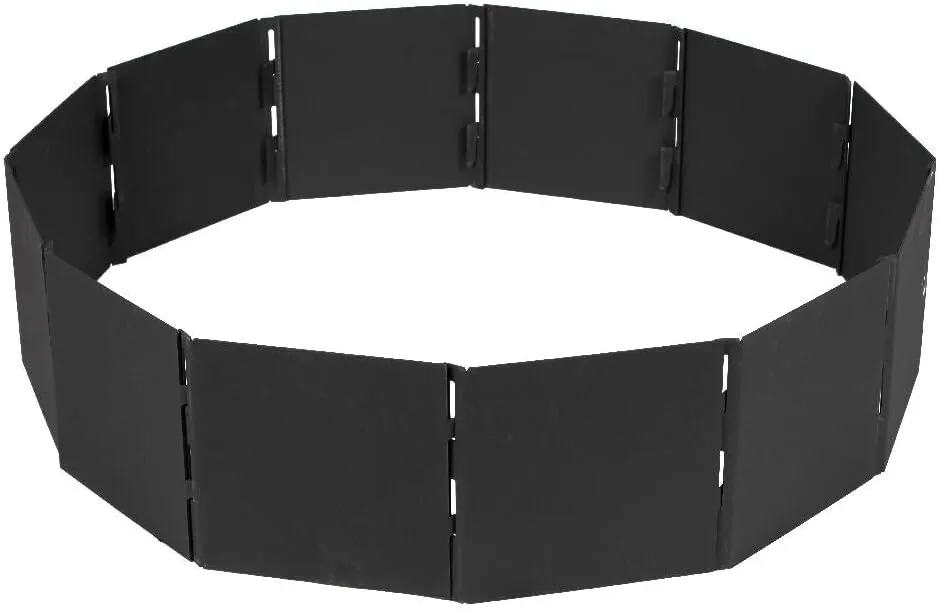 TITAN GREAT OUTDOORS Heavy Steel 48in Campfire Pit Ring, 12 Panels, Portable Collapsible Design, Easy to Transport, Campfires and Bonfires