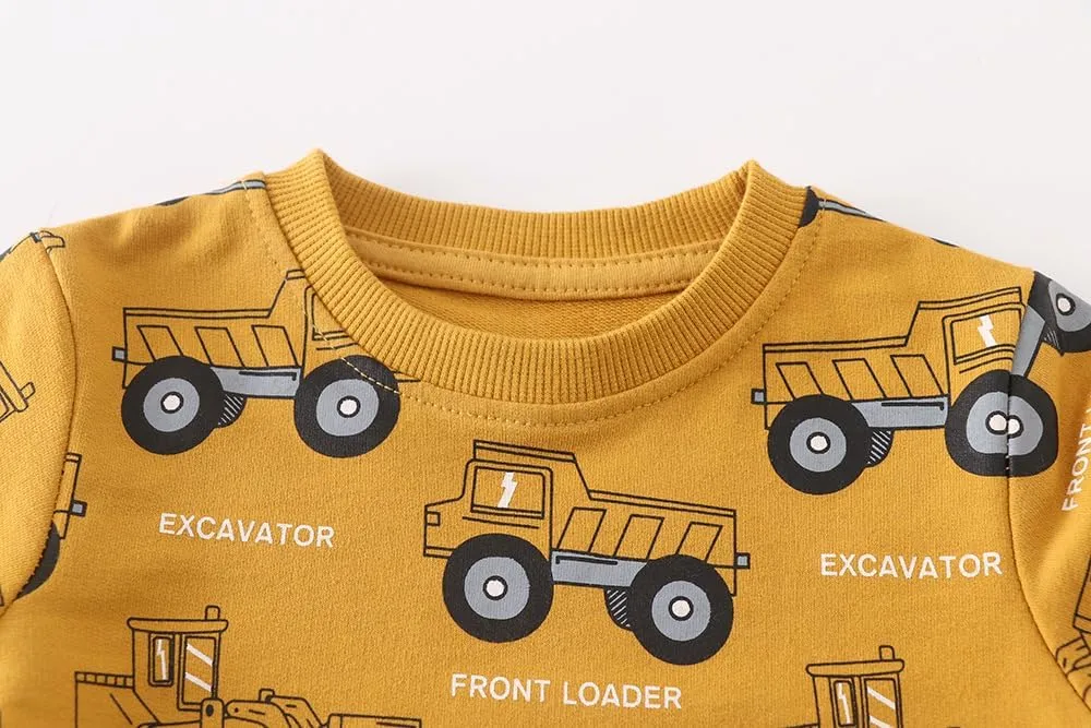 Toddler Boys Cotton Sweatshirts Casual Long Sleeve Top Shirts Kids Winter Clothes Pullover Sweater 2T-8T