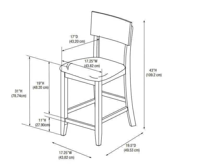 Torino Faux Leather Contemporary Barstool - Black|Tabouret bar contemporain Torino en similicuir - noir