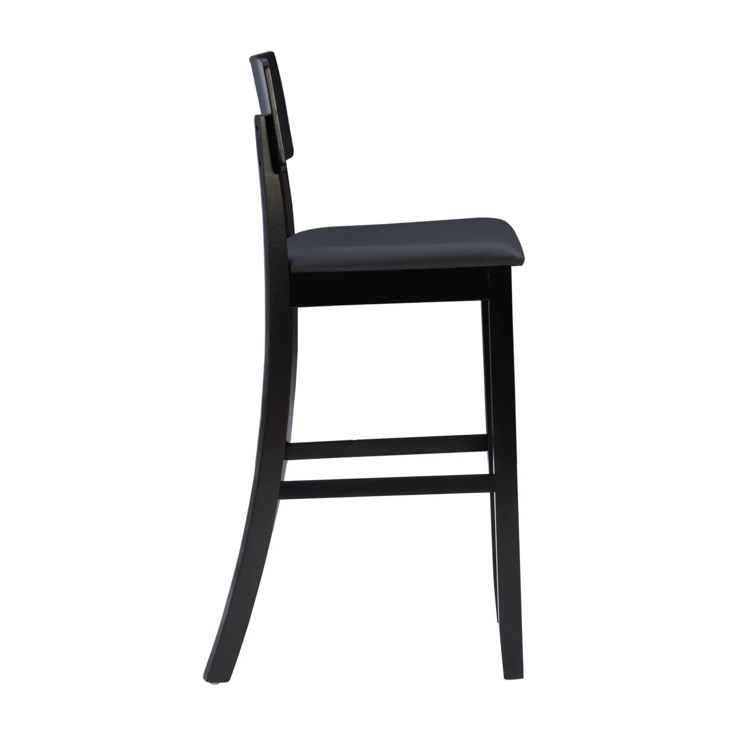 Torino Faux Leather Contemporary Barstool - Black|Tabouret bar contemporain Torino en similicuir - noir