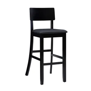 Torino Faux Leather Contemporary Barstool - Black|Tabouret bar contemporain Torino en similicuir - noir