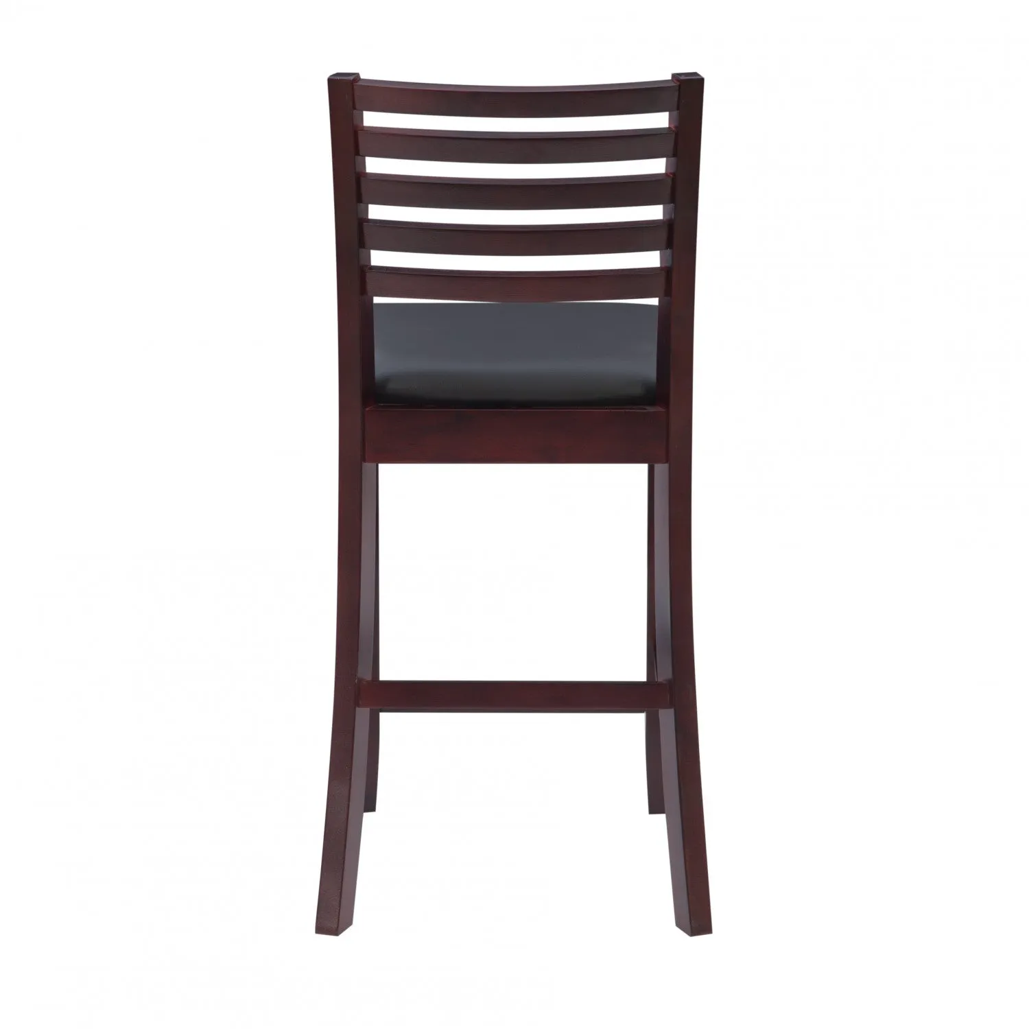 Torino Faux Leather Ladder Back Counter-Height Stool - Merlot|Tabouret Torino de hauteur comptoir en similicuir avec dossier en échelle - merlot