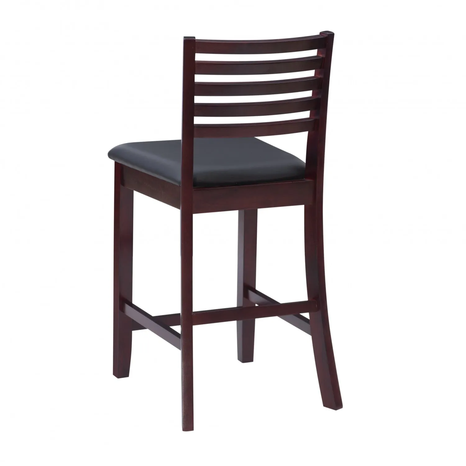 Torino Faux Leather Ladder Back Counter-Height Stool - Merlot|Tabouret Torino de hauteur comptoir en similicuir avec dossier en échelle - merlot