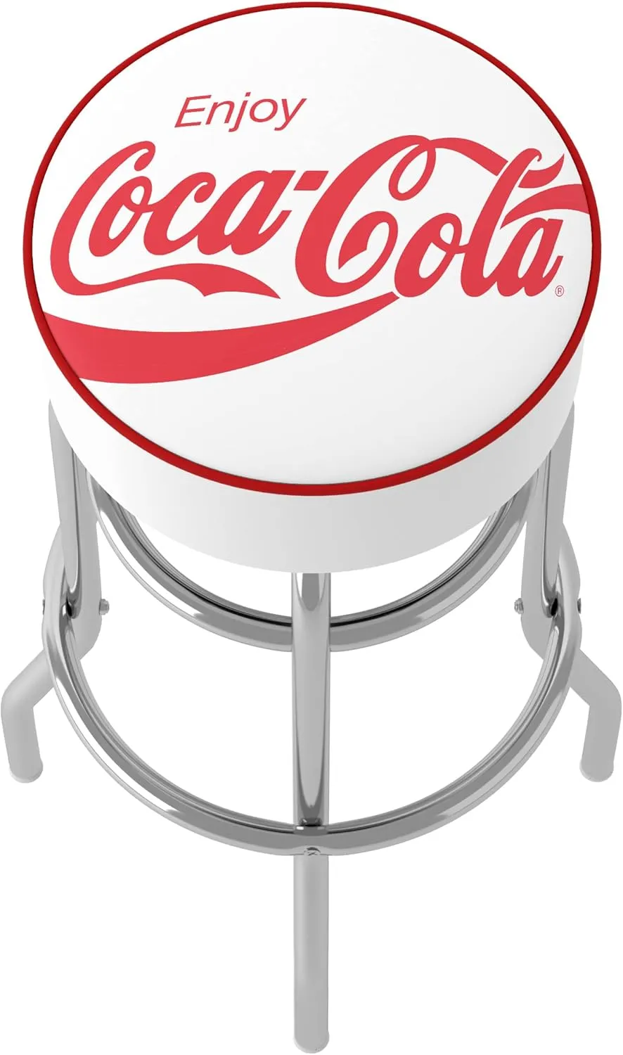 Trademark Global Coca-Cola Barstool, 31" Bar Stool Swivel Chair for Game Room, Garage, or Home Bar