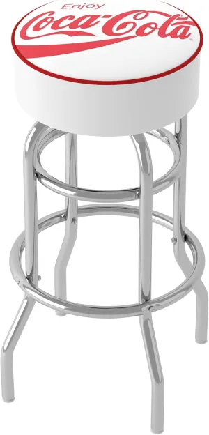 Trademark Global Coca-Cola Barstool, 31" Bar Stool Swivel Chair for Game Room, Garage, or Home Bar