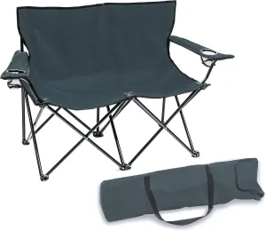 Trademark Innovations Loveseat Style Double Camp Chair, 40" L x 22" W x 31.5" H, Gray