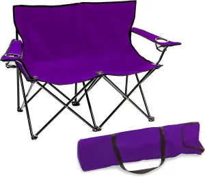 Trademark Innovations Loveseat Style Double Camp Chair, 40" L x 22" W x 31.5" H, Purple