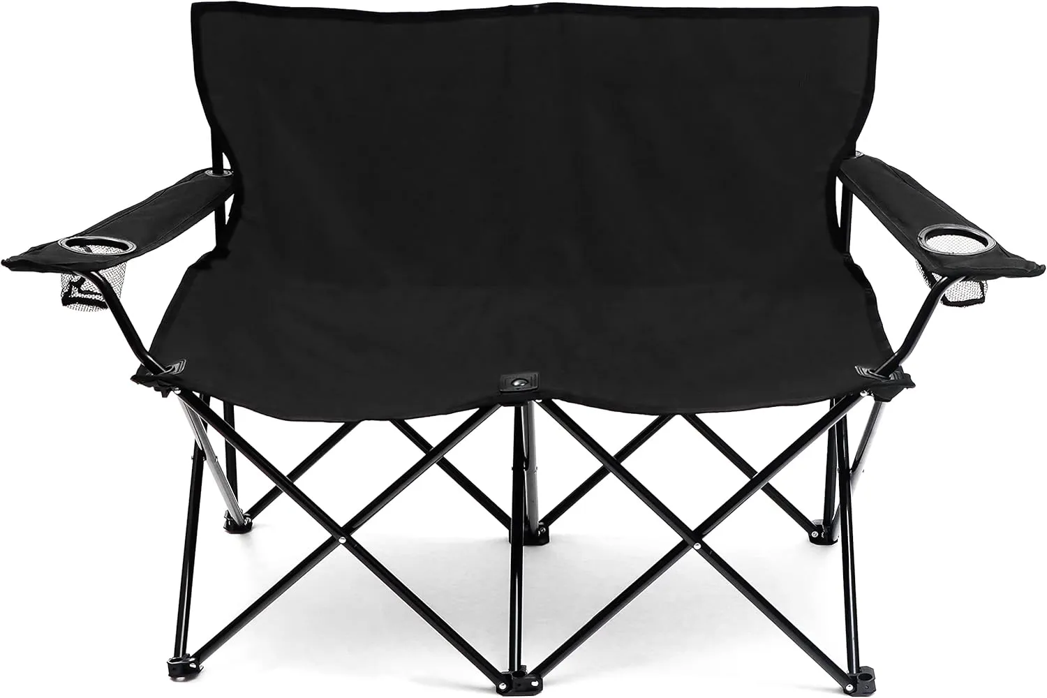 Trademark Innovations Loveseat Style Double Camp Chair, 40" L x 22" W x 31.5" H,Polyester, Black