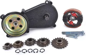 Transmission Gear Reduction Box Clutch 47cc 49cc 2-stroke Pocket Mini Bike T8F 11T 13T 14T 17T 20T Teeth Black