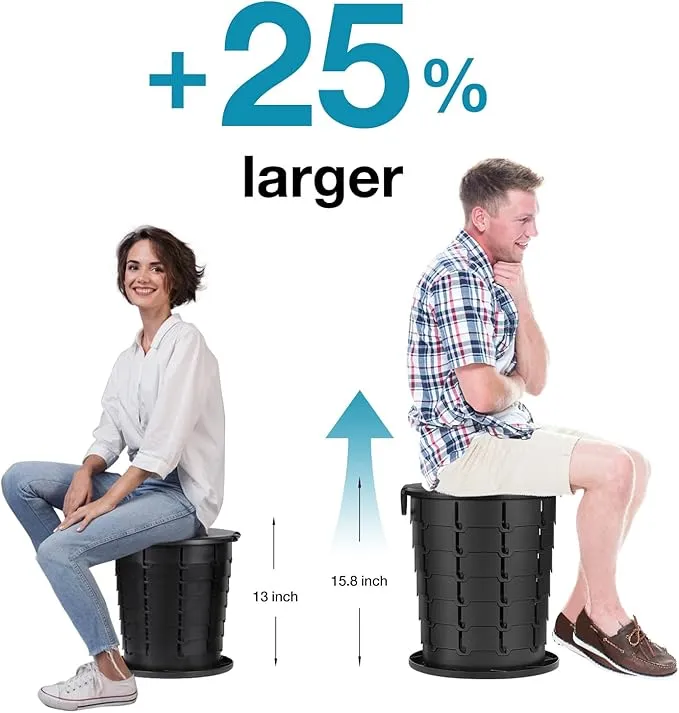 TRIPTIPS Upgrade Retractable Portable Toilet Travel Toilet Adjustable Height Camping Toilet Portable Potty for Adults Kids, Foldable Portable Toilet for Camping/Car, XL Pro size