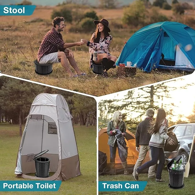 TRIPTIPS Upgrade Retractable Portable Toilet Travel Toilet Adjustable Height Camping Toilet Portable Potty for Adults Kids, Foldable Portable Toilet for Camping/Car, XL Pro size