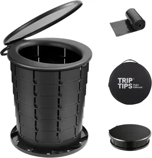 TRIPTIPS Upgrade Retractable Portable Toilet Travel Toilet Adjustable Height Camping Toilet Portable Potty for Adults Kids, Foldable Portable Toilet for Camping/Car, XL Pro size