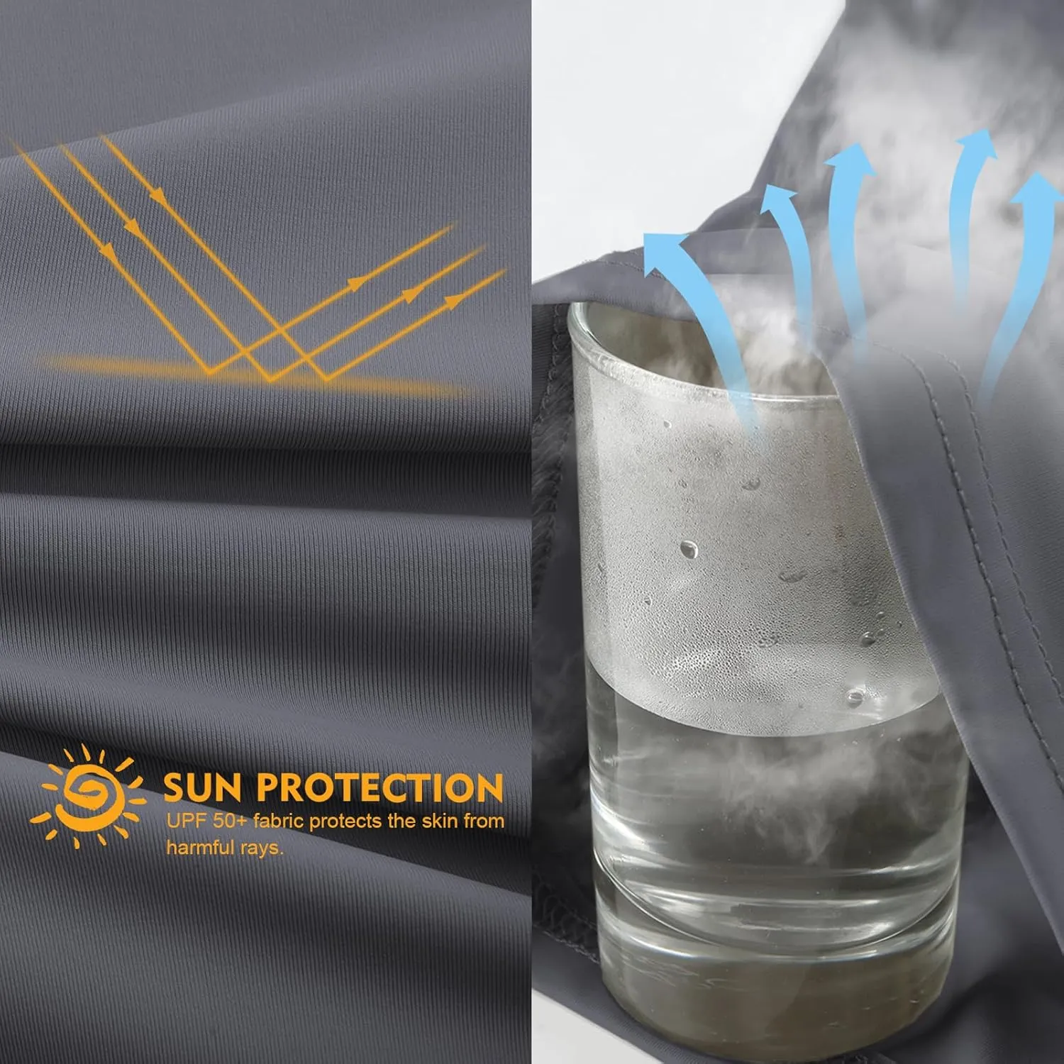 UPF 50  Sun Protection Hoodie Shirt Rash Guard Long Sleeve Shirt#1012