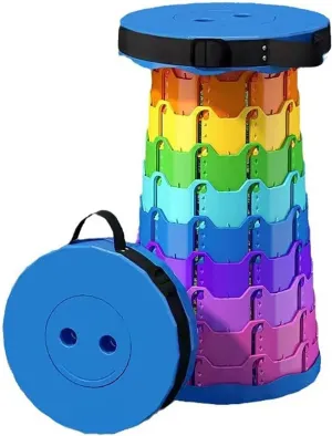 Upgraded Rainbow Folding Stool More Lightweight Sturdy Aesthetically Load Capacity of 550 lbs Portable Folding Stool Camping Fishing Hiking Trips