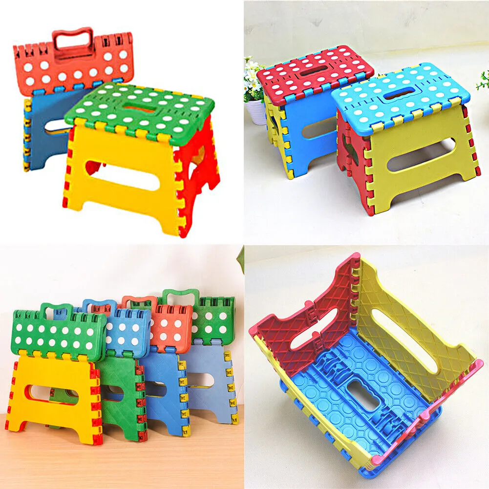 US 2-4 Pack Collapsible Folding Stool Anti-Slip Lightweight Kitchen Foot Step 7"
