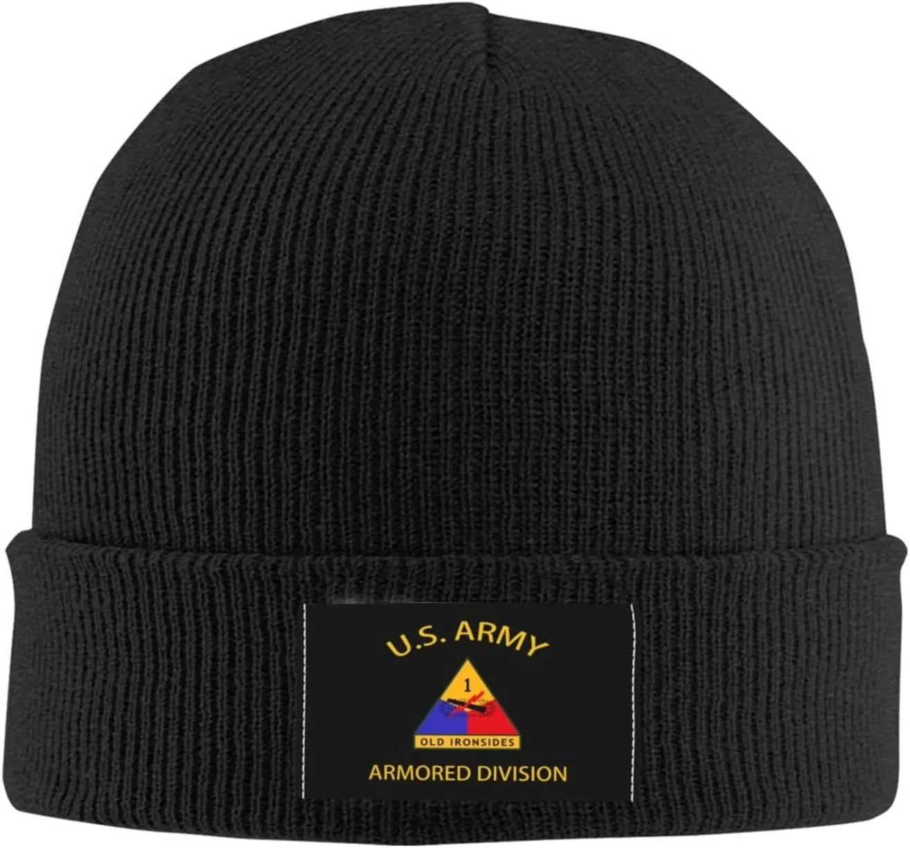 Us Army 1st Armored Division Veteran Unisex Four Seasons Knitted Hat Winter Warm Hats Hats for Men Women One Size
