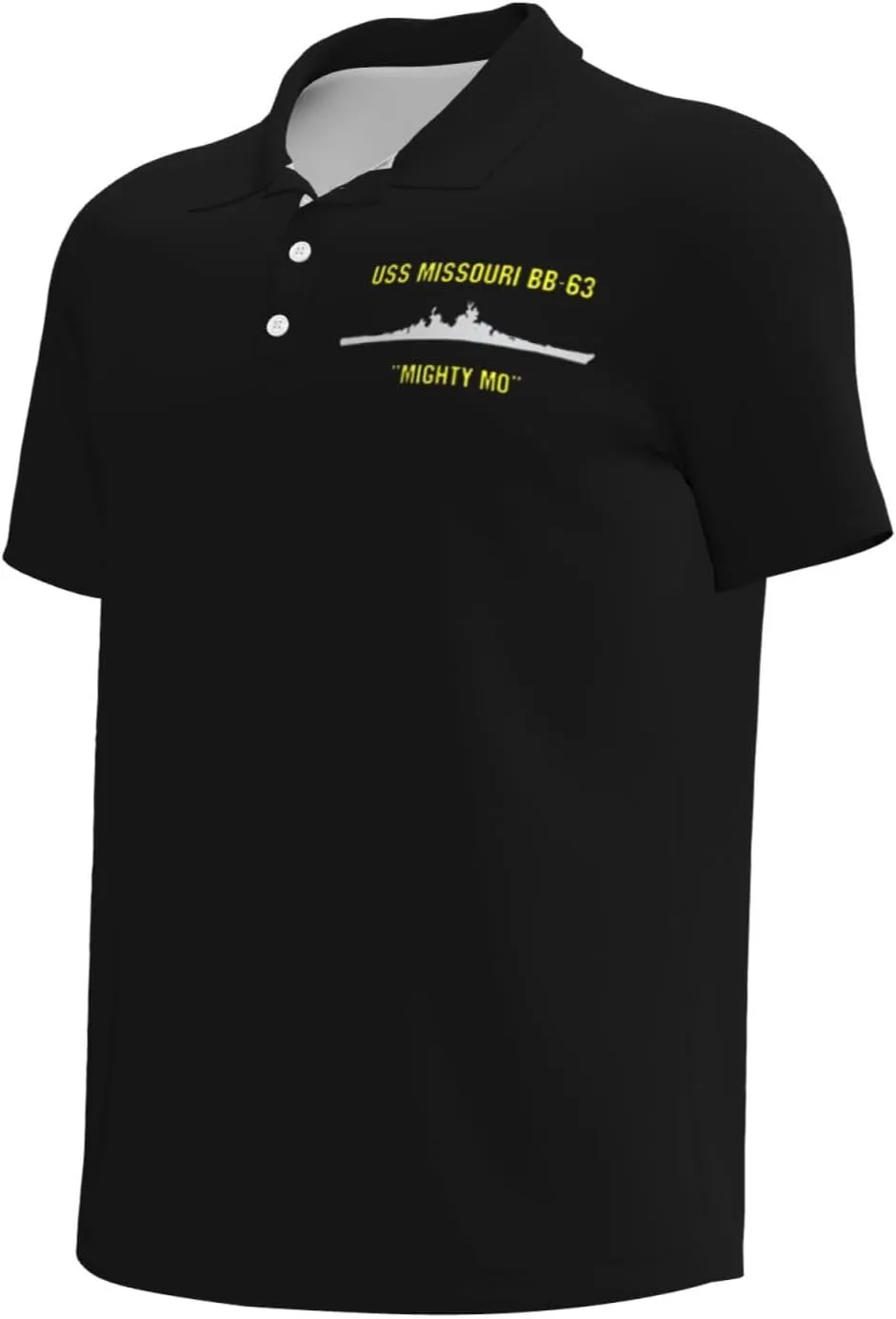 USS Missouri Bb-63 Polo Shirts for Men, Mens Golf Shirt Quick-Dry Short Sleeve Casual