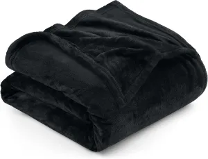 Utopia Bedding Fleece Blanket Full Size Black 300GSM Luxury Fuzzy Soft Anti-Static Microfiber Bed Blanket (90x84 Inch)