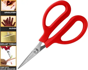 VAMPLIERS 6 1/4" Fiber Optic Kevlar Scissors Industrial Grade Carbon Steel Shears - Cuts Kevlar, Dyneema, Spectra, Vectran, Dacron, Nomex, Technora, Innegra, Carbon Fiber, Fiberglass