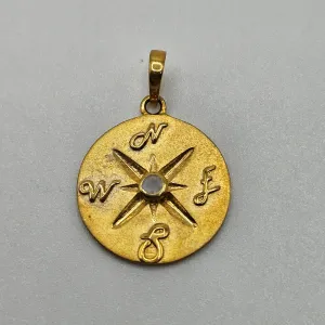 Vermeil Moonstone Compass Pendant