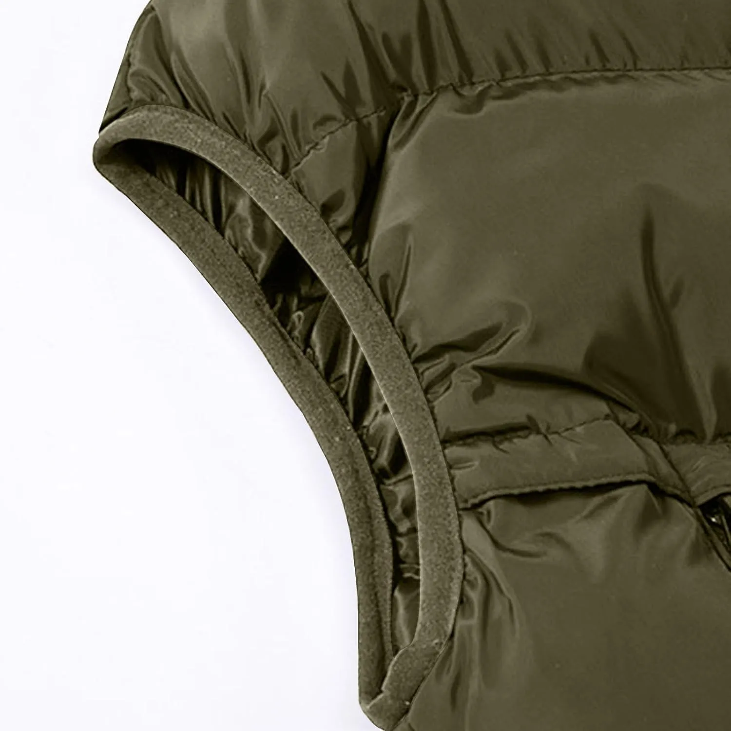 Vest for Men Stand Collar Zip Up Color Block Padded Jacket Thicken Warm Winter Casual Outdoor Sports Vest with Pocket