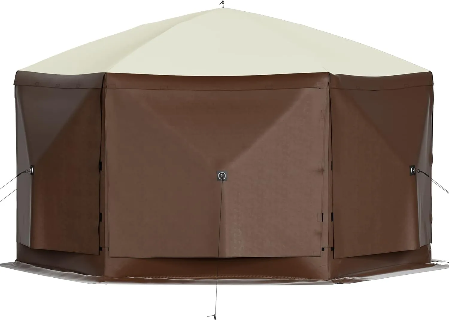 VEVOR Pop Up Gazebo Screen Tent, Pop-Up Instant Gazebo Tents with Mosquito Netting Outdoor Canopy, 6 Sided Sun Shelter 10x10ft with 6 Removable Wind Cloths & 2 Mesh Windows, Pavilion Tent for Patio