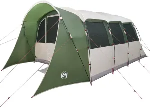 vidaXL 8 Person Outdoor Camping Tent in Green | Water Resistant Fabric & Ventilated Design Perfect for Family Easy Setup Collapsible with Carrying Bag Included Shelter Waterproof Polyester Large