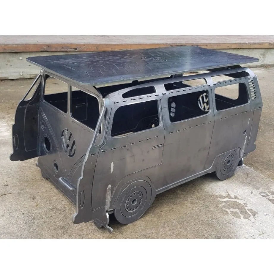 Vintage Collapsible Fire Pit DXF for CNC | VW Kombi Van Design