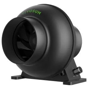 VIVOSUN M4 4-Inch Inline Duct Fan, 195 CFM Ventilation Fan with EC Motor, Adjustable Speed, Energy-efficient Vent Blower for HVAC, Grow Tent, Hydroponics