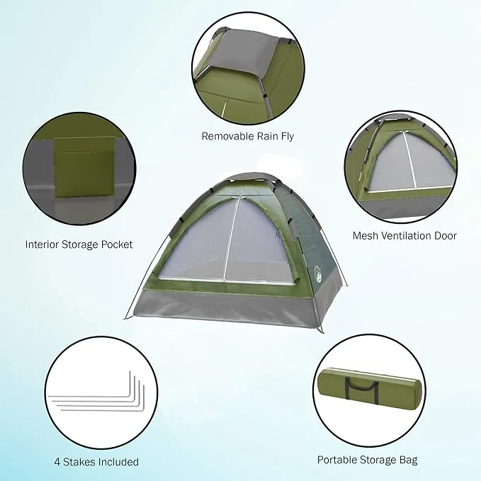 Wakeman Tents Wakeman Outdoors Camping Tent with Rain Fly and Carrying Bag