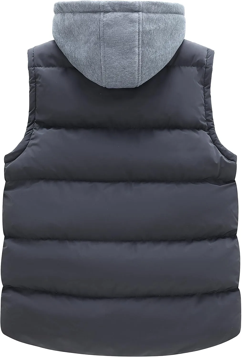 wantdo Men's Winter Vest Thick Padded Sleeveless Jacket Quilted Puffer Vest with Detachable Hood