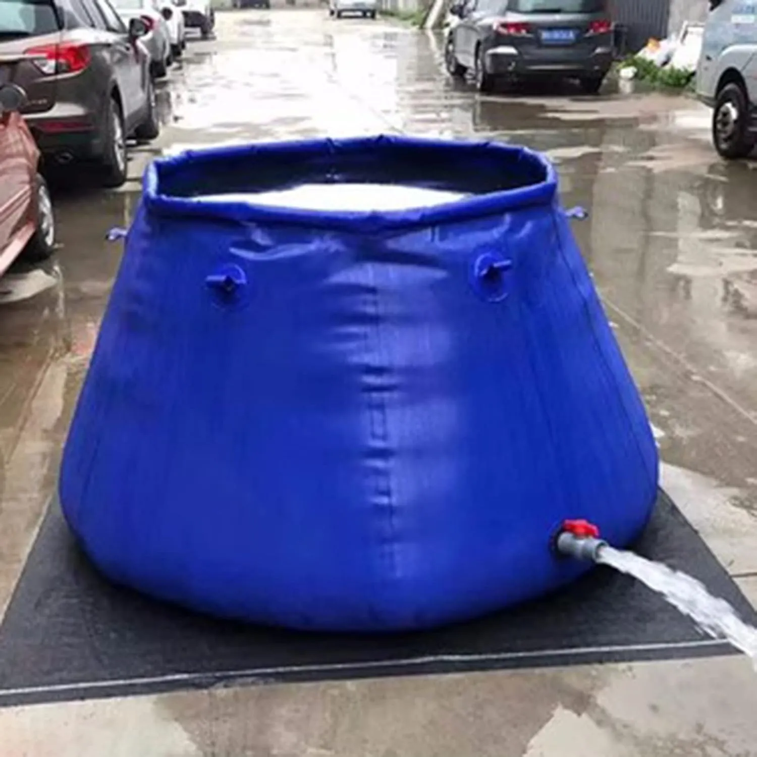 Water Storage Bag Round Water Storage Tank with Faucet, Outdoor Rainwater Collection Barrel for Watering The Trees/Agriculture Irrigation, Large Capacity (Size : 2x1.2x1m/2t)