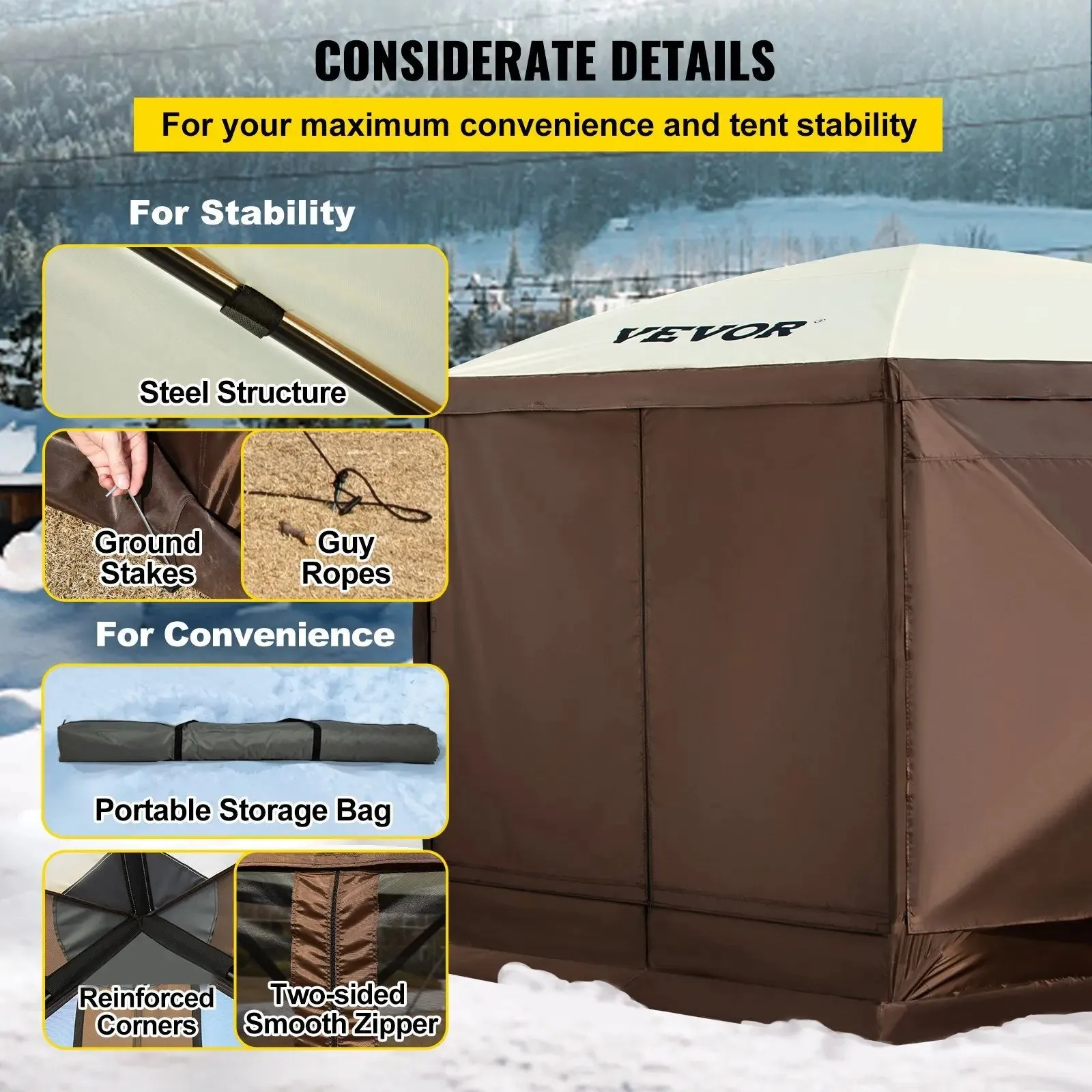 Waterproof 8 Person Pop Up Camping Gazebo Tent