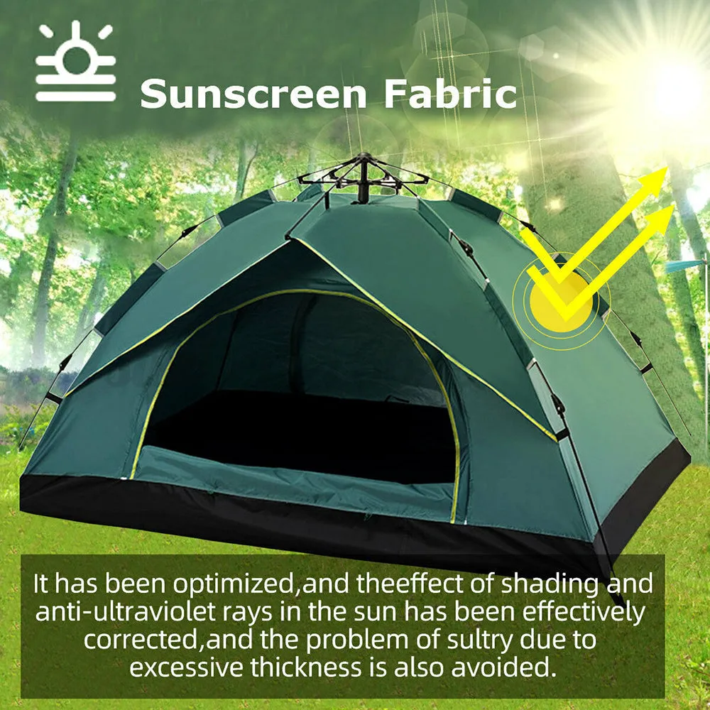 Waterproof Automatic Camping Tent 3-5 Person Come with Moisture Proof Pad(Green)-ACT