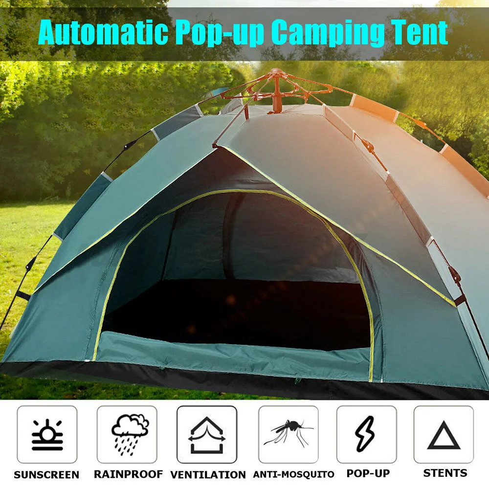 Waterproof Automatic Camping Tent 3-5 Person Come with Moisture Proof Pad(Green)-ACT