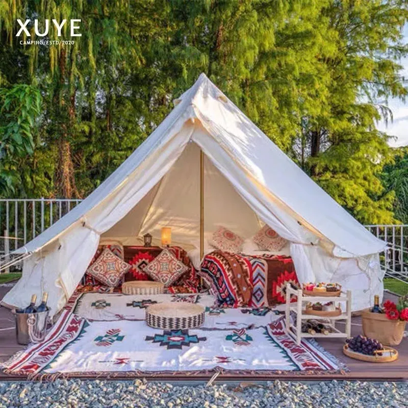Waterproof Bell Tent with Antiflaming Bottom - 5/8 Person, 900D Oxford, Four-Season