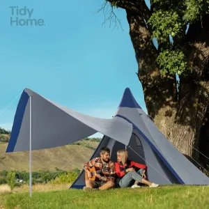 Waterproof Teepee Camping Tent with Porch for 2 to 3 People