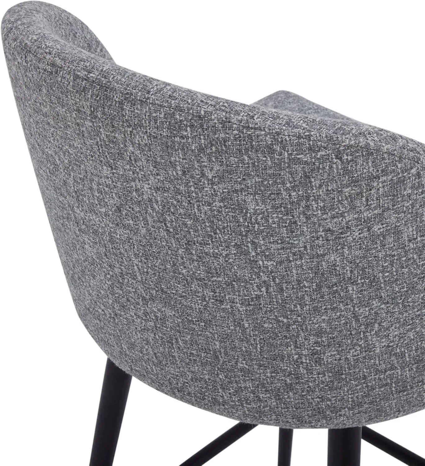 Watson & Whitely Counter Height Bar Stools Set of 2, 360° Swivel Upholstered Barstools with Backs and Metal Legs, 26" H Seat Height, Fabric in Grey (Multi-Colored)