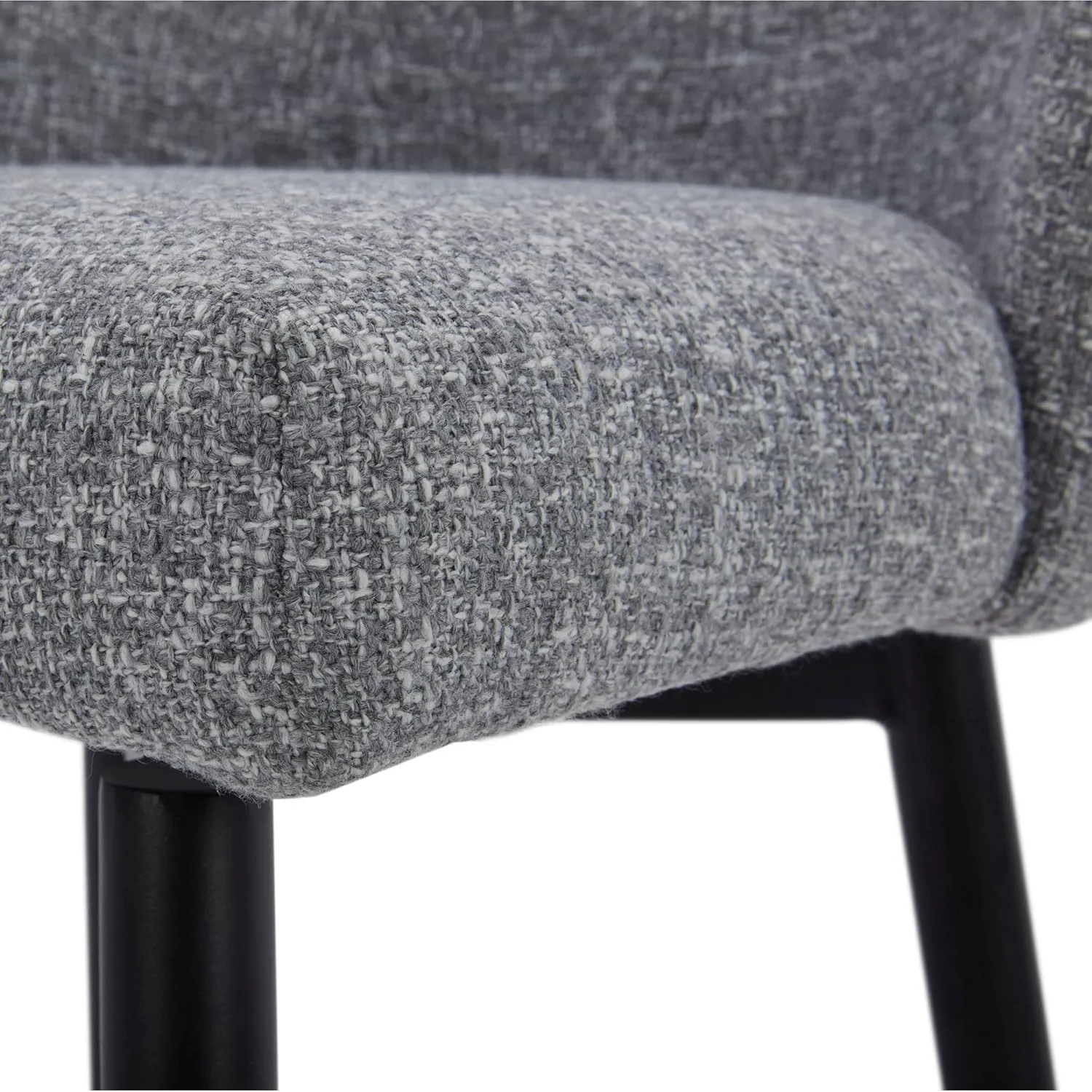 Watson & Whitely Counter Height Bar Stools Set of 2, 360° Swivel Upholstered Barstools with Backs and Metal Legs, 26" H Seat Height, Fabric in Grey (Multi-Colored)