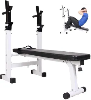 Weight Bench Dumbbell Bench Strength Training Exercise Bench Adjustable Fitness Benches Folding Squat Rack Multifunctional
