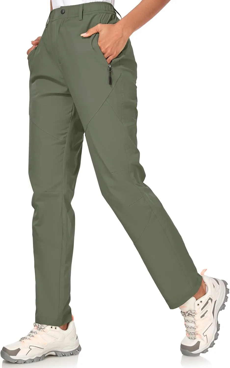 Women's Golf Pants Wrinkle Free UPF 50 Casual Pants Quick Dry Lightweight Travel Pants for Women on Plane with Zipper Pockets