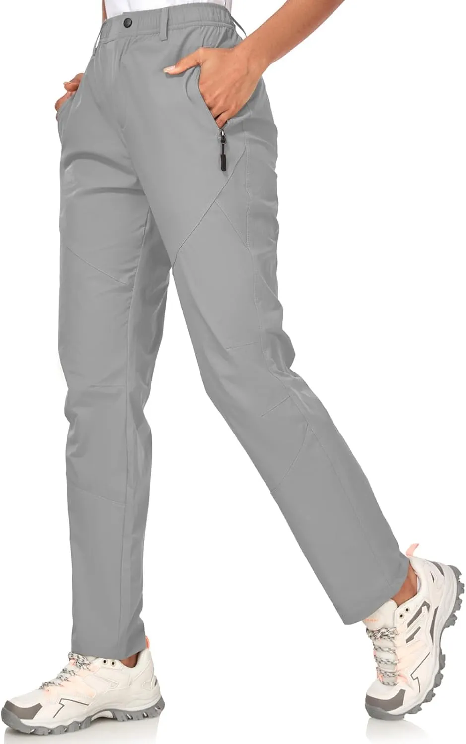 Women's Golf Pants Wrinkle Free UPF 50 Casual Pants Quick Dry Lightweight Travel Pants for Women on Plane with Zipper Pockets