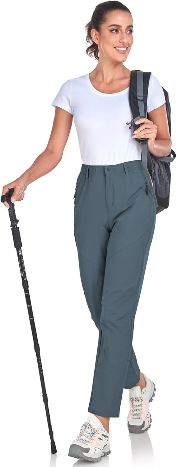 Women's Golf Pants Wrinkle Free UPF 50 Casual Pants Quick Dry Lightweight Travel Pants for Women on Plane with Zipper Pockets