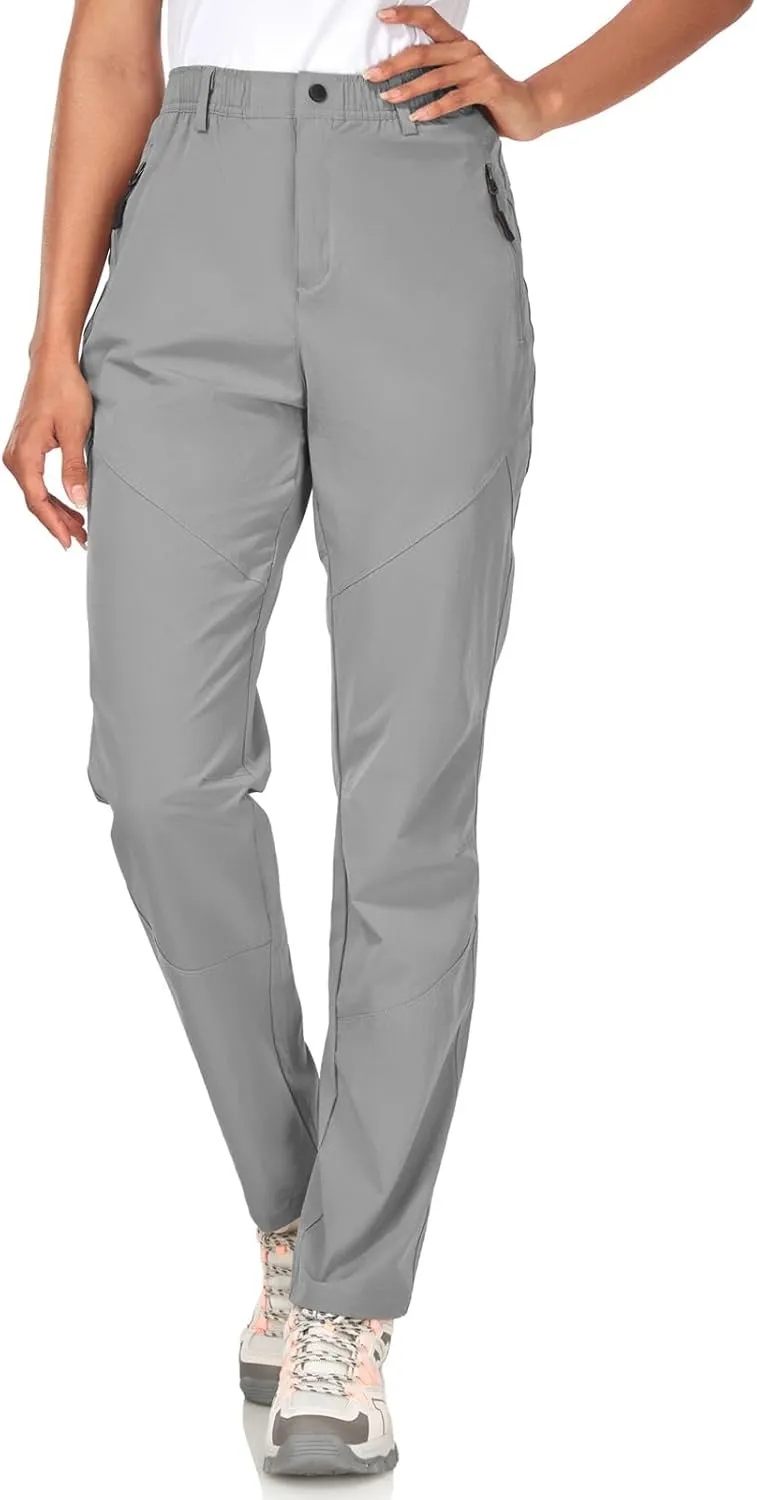 Women's Golf Pants Wrinkle Free UPF 50 Casual Pants Quick Dry Lightweight Travel Pants for Women on Plane with Zipper Pockets