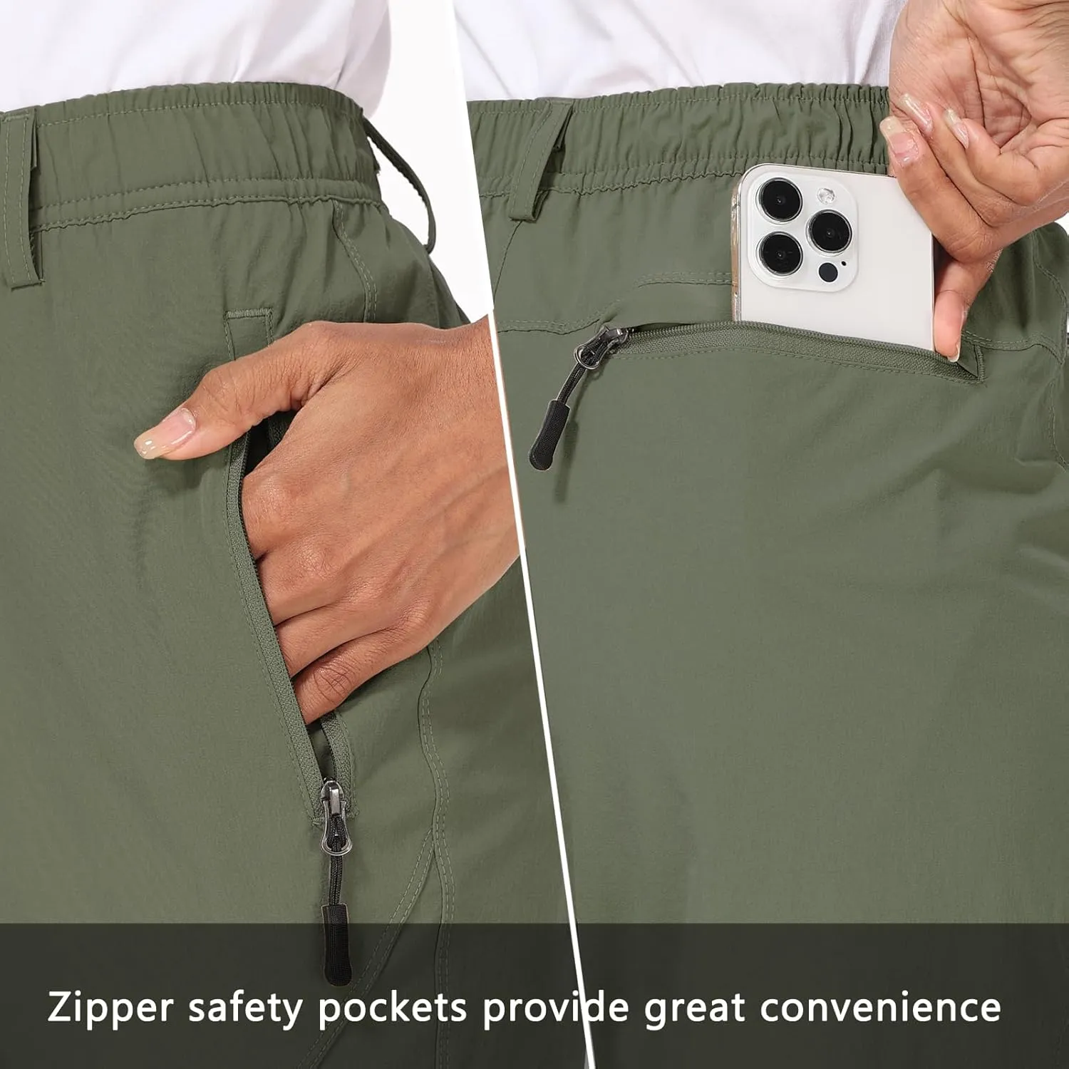Women's Golf Pants Wrinkle Free UPF 50 Casual Pants Quick Dry Lightweight Travel Pants for Women on Plane with Zipper Pockets